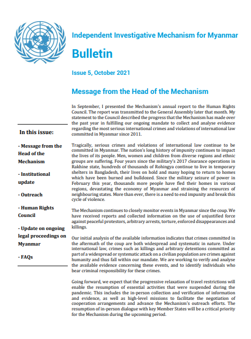 Bulletin – Issue 5, October 2021